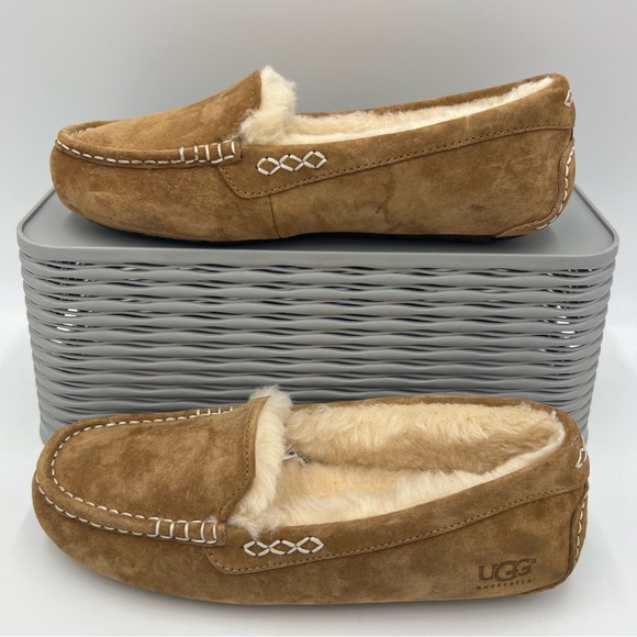 UGG Shoes - UGG Ansley Water Resistant Slipper Chestnut Suede Size 8 NWOT